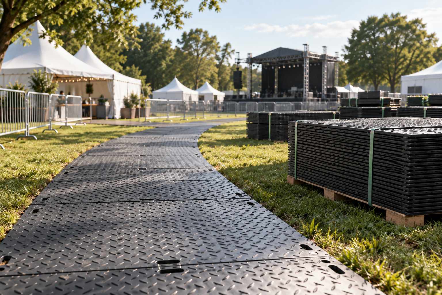 How to Choose Ground Protection Mats for Outdoor Events and Temporary Pedestrian Areas插图 How to Choose Ground Protection Mats for Outdoor Events and Temporary Pedestrian Areas